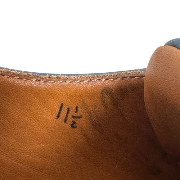 Bontoni Burnished Leather Sneakers Men’s 11.5 Dark Blue Shoes $650 Lace Up - Picture 8 of 10